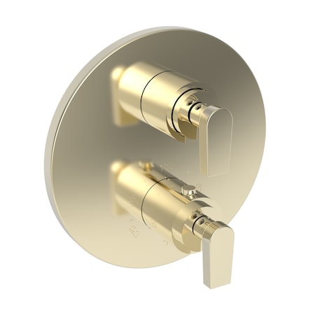 Newport Brass 1/2" Round Thermostatic Trim Plate With Handle in French Gold (Pvd) 3-2973TR-24A
